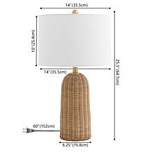 Safavieh Anto Natural Rattan Table Lamp 14" x 14" x 25.5"