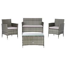Safavieh Bandele 4-Piece Living Set - Black, Grey