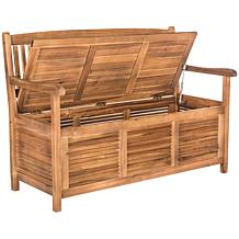 Safavieh Brisbane Storage Bench - Teak Brown Finish