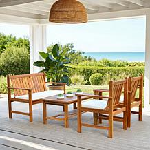 Safavieh Burbank 4pc Outdoor Living Set - Brown-Beige
