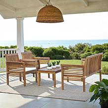 Safavieh Carson 4-piece Outdoor Living Set-Brown-Beige