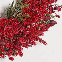Safavieh Fx 30" Berry & Pine LED Wreath