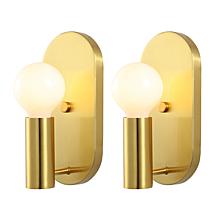 Safavieh Irima 2-pack Brass Metal and Glass Wall Sconces 4.75" x 4"...