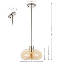 Safavieh Jorie Amber and Nickel Glass Pendant Light