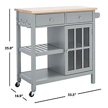 Safavieh Locklyn 1-Door 2-Drawer 2-Shelf Kitchen Cart