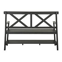 Safavieh Mayer Outdoor Bench with Shelf