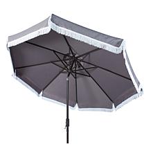 Safavieh Milan Fringe 9' Crank Outdoor Umbrella