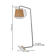 Safavieh Millie Black Metal Floor Lamp with Rattan Shade