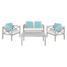 Safavieh Montez 4-Piece Outdoor Set with Accent Pillows