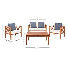 Safavieh Montez 4-Piece Outdoor Set with Accent Pillows