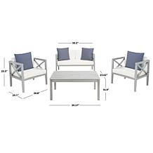 Safavieh Montez 4-Piece Outdoor Set with Accent Pillows