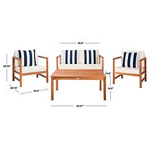 Safavieh Montez 4-Piece Outdoor Set with Accent Pillows