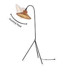 Safavieh Myah Floor Lamp with Black Metal Body & Rattan Shade