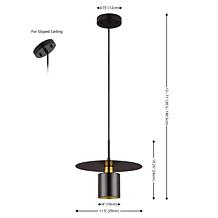Safavieh Mynoby 11.75" Black and Brass Iron Pendant