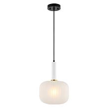 Safavieh Naois 10" White and Black Glass Pendant Light