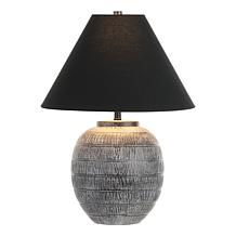 Safavieh Naomi Grey Ceramic Table Lamp with Black Shade