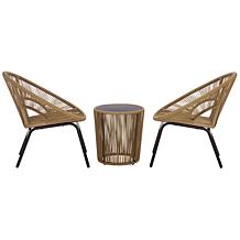 Safavieh Otto 3-Piece Outdoor Set with Metal and Rattan