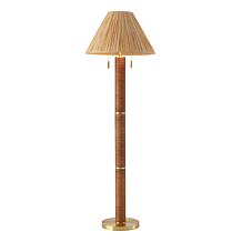 Safavieh Rayvi Natural/Gold Metal and Rattan Floor Lamp 62"