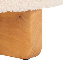 Safavieh Riah Faux Shearling Round Ottoman - Off-white/Natural