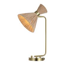 Safavieh Sohma Table Lamp with USB, Brass/Natural, 22.75"H