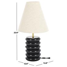 Safavieh Solani Black Wood Table Lamp, 12" x 12" x 22"