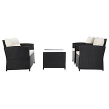 Safavieh Vellor 4-Piece Living Set - Black, Grey