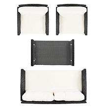Safavieh Vellor 4-Piece Living Set - Black, Grey