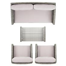 Safavieh Vellor 4-Piece Living Set - Black, Grey