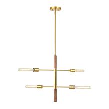 Safavieh Viceroy 40" Brass and Walnut Pendant Light