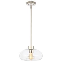 Safavieh Wessley 11" Clear Glass and Nickel Pendant