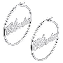 Script Name Medium 35mm Hoop Earrings
