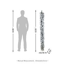 Set of 2 6ft Pre-Lit Snow Flocked Pine Garlands