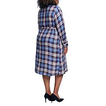 Seven7 Perfect Shirt Plaid Dress - Blue Combo