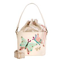 Sharif Legacy Colorful Leather Flower Pot Drawstring Crossbody Bag