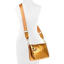 Sharif Legacy Eel Skin Leather Rocketed Top Zip Crossbody