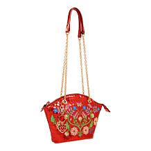 Sharif Legacy Floral Embossed Quilted Leather Crossbody