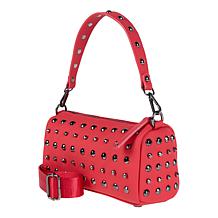 Sharif Legacy Genuine Leather Studded Barrel Shaped Crossbody
