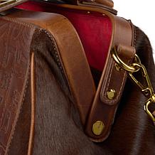 Sharif Legacy Hieroglyphic Leather Haircalf Frame Satchel