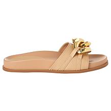ShuShop Shoes Cassie Molded Footbed Slide with Chain Detail