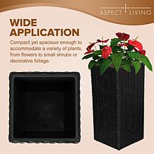 Sierra Square Wicker Planter 2-Pc. Set, Black