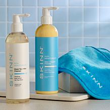SKINN Non-Negotiables AM & PM Cleansers with Makeup Remover Cloth - AS
