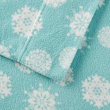 Sleep Philosophy Micro Fleece Sheet Set - Blue Snowflake -  Queen