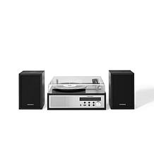 Sloane Record Player With Speakers - Black