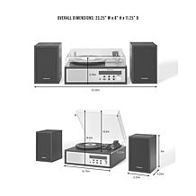 Sloane Record Player With Speakers - Black
