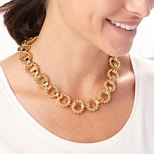 Soave Oro 14K Electroform Twisted Double Link Necklace