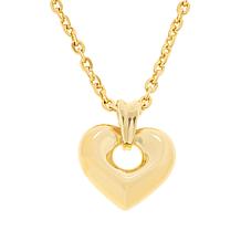 Soave Oro 14K Gold Electroform Heart Pendant Necklace