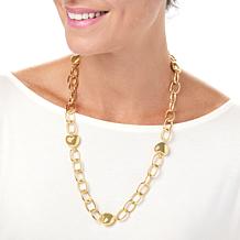 Soave Oro 14K Gold Electroform Heart Station Necklace