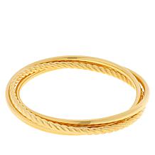 Soave Oro 14K Gold Electroform Interlocking Bangle