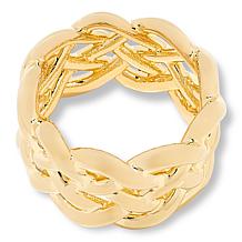Soave Oro 14K Gold Electroform Polished Woven Band Ring