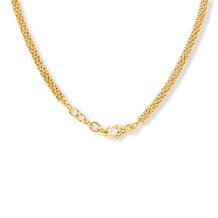 Soave Oro 14K Gold Popcorn Necklace with CZ Stations